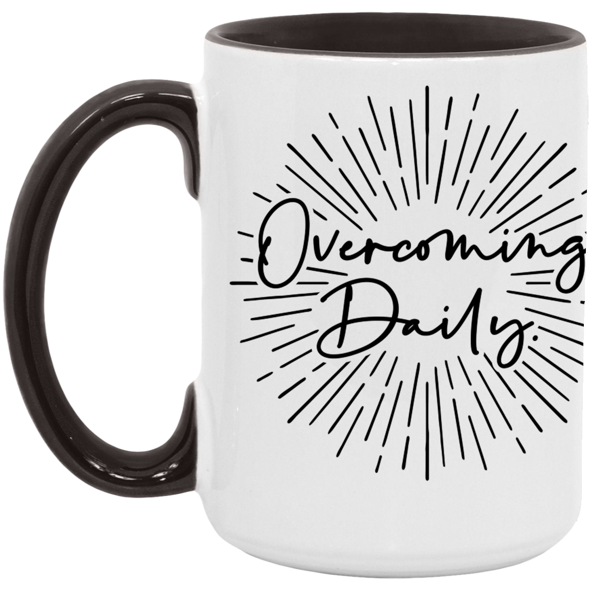 Overcoming Daily Black & White Mug