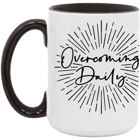 Overcoming Daily Black & White Mug